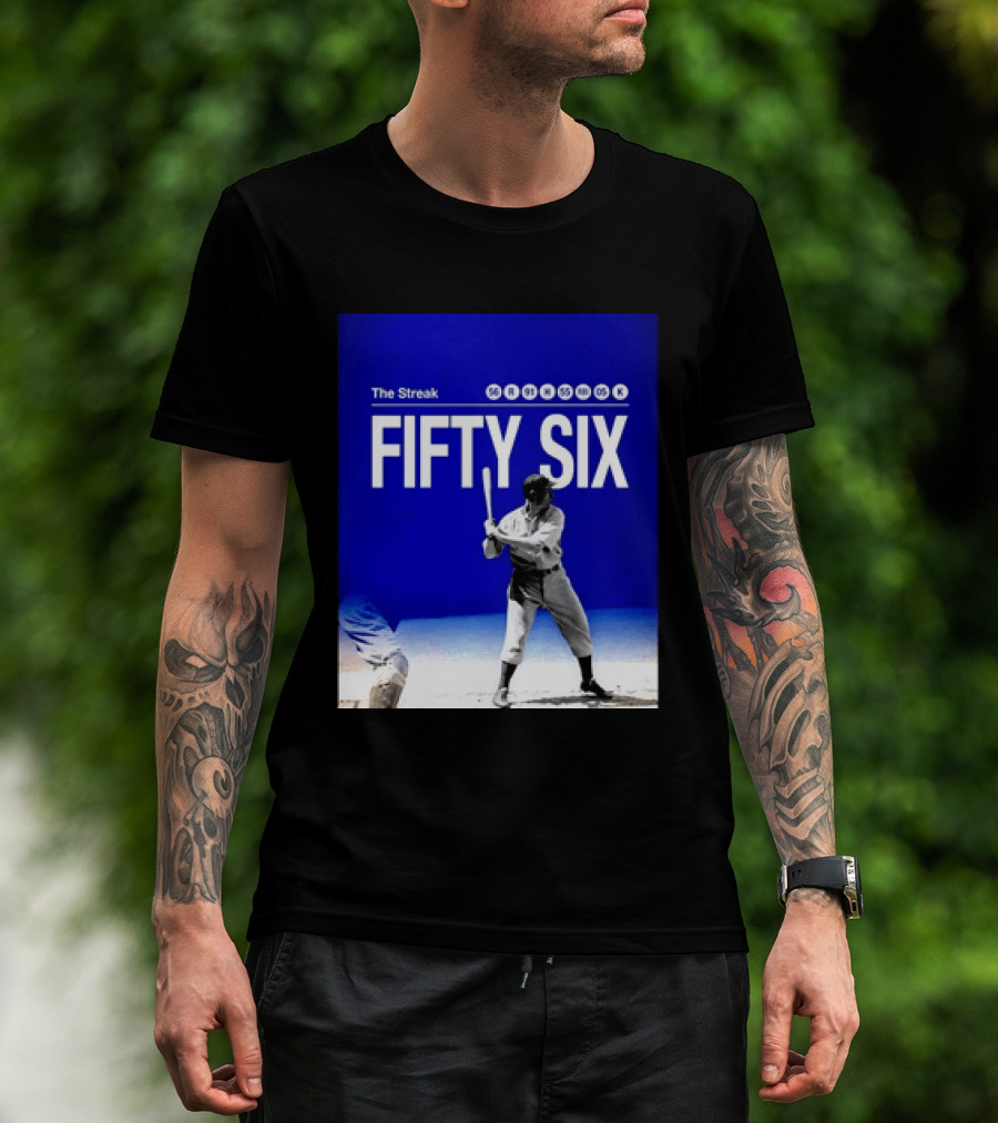 Joe DiMaggio The Streak Fifty Six Baseball Legend Yankees Fifty Six T-Shirt