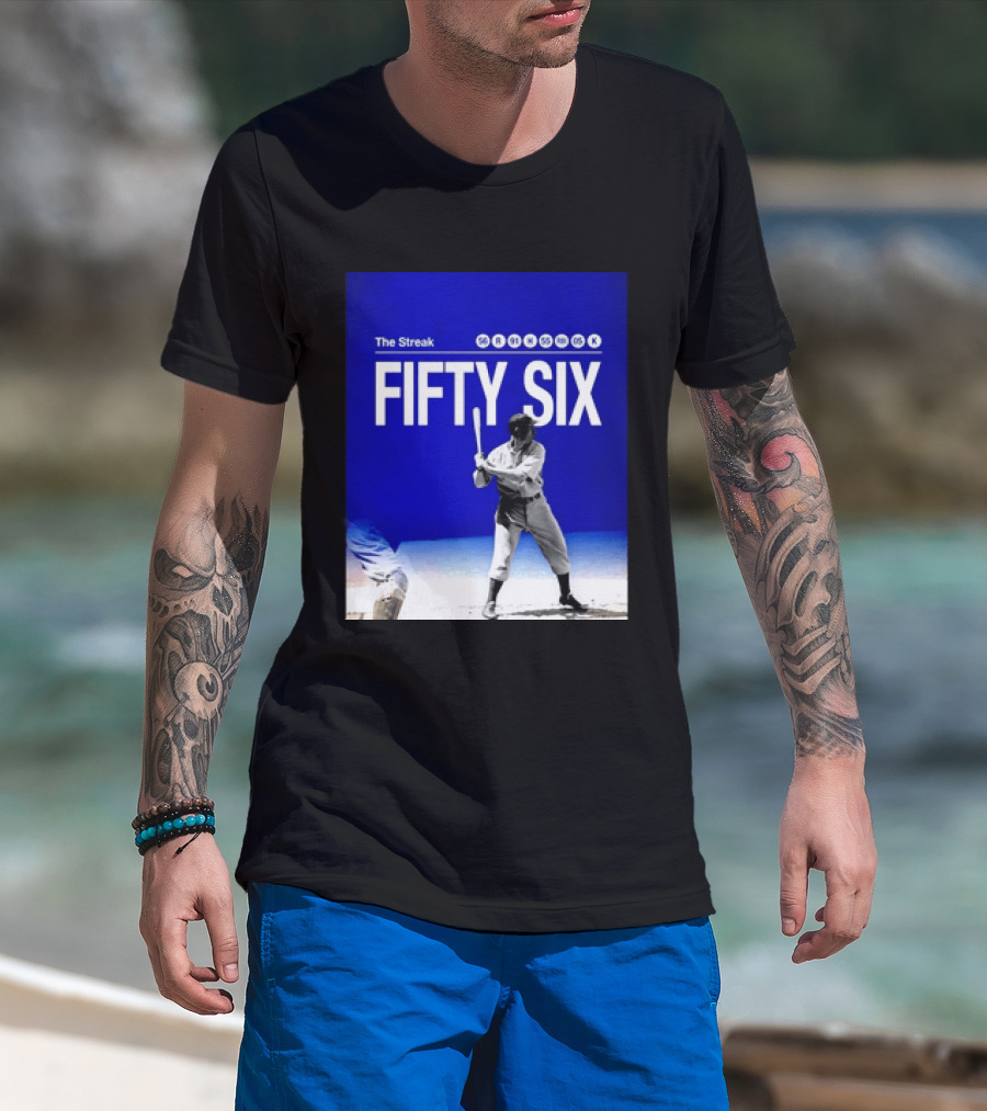 Joe DiMaggio The Streak Fifty Six Baseball Legend Yankees Fifty Six T-Shirt