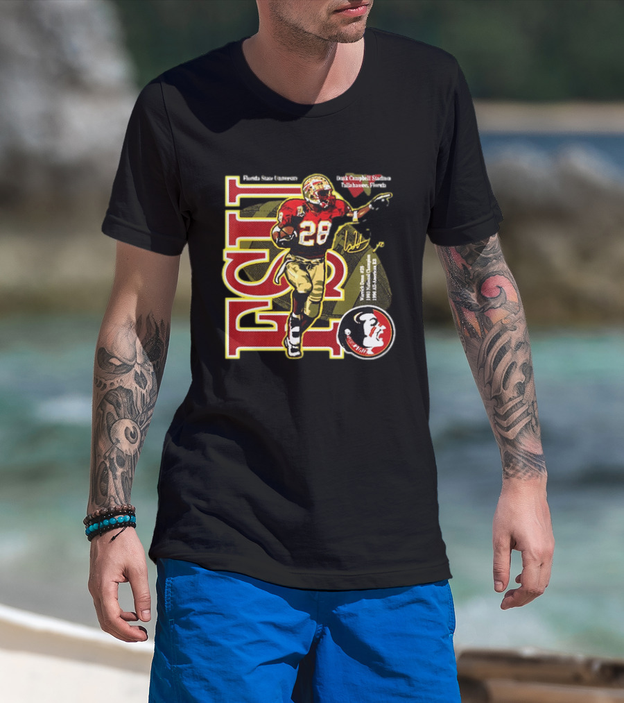 Warrick Dunn Florida State Seminoles 28 Doak Campbell Stadium Tallahassee Florida T-Shirt