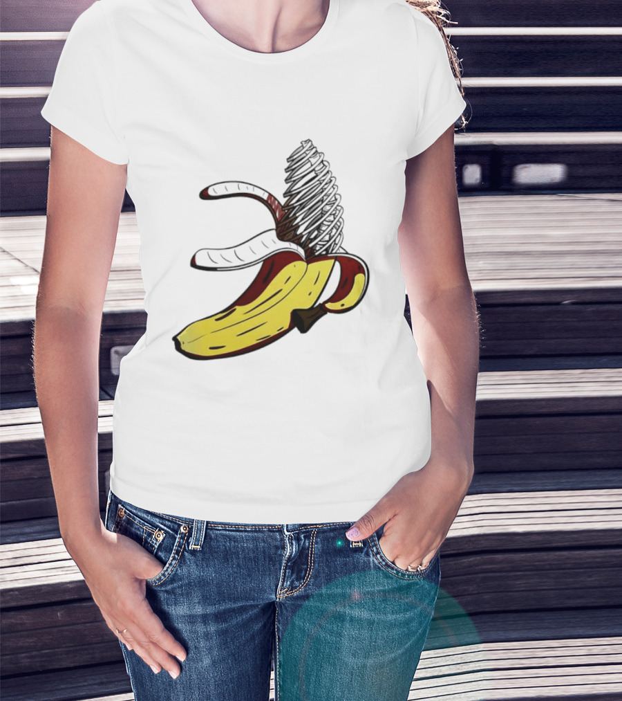 Anatomical Banana Skeleton Surreal Peeled Fruit T-Shirt