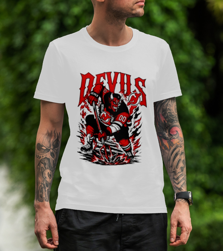 New Jersey Devils NHL Hockey Number 00 Devil Player T-Shirt