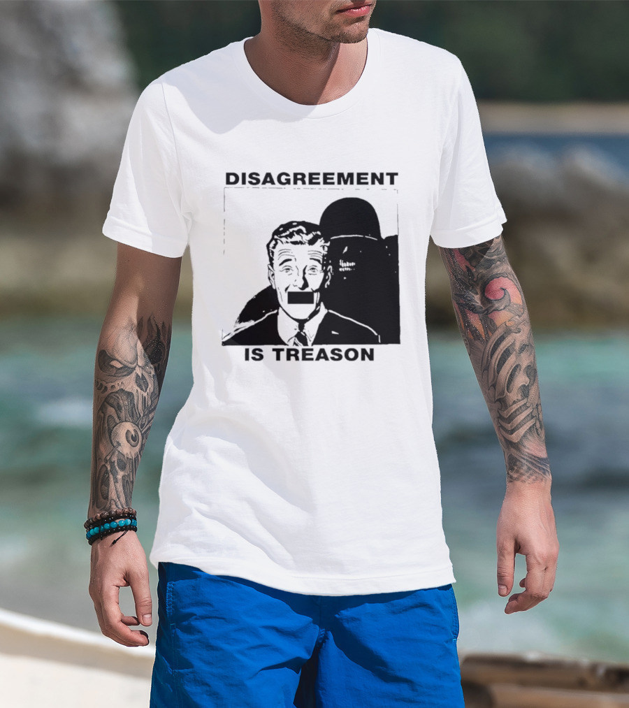 Disagreement Is Treason Retro Dystopian Censorship T-Shirt