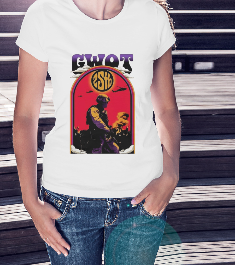 GWOT 25th Anniversary Soldier Helicopters Fire T-Shirt