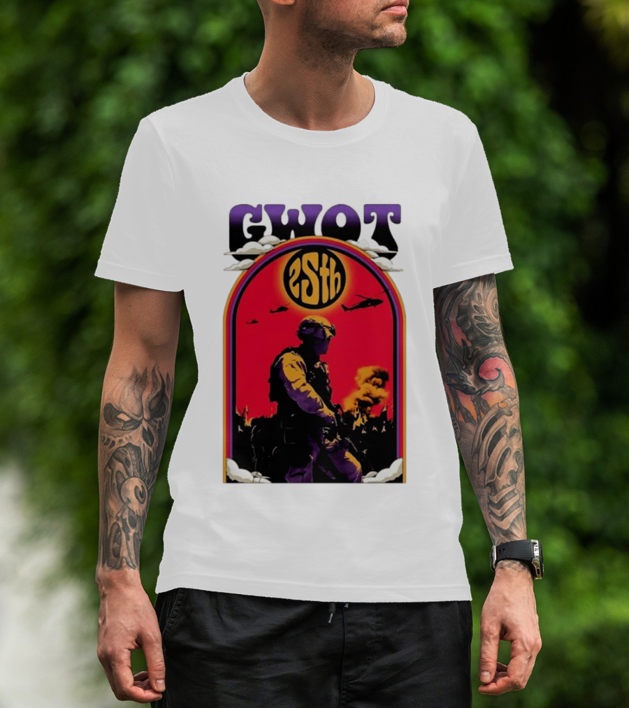 GWOT 25th Anniversary Soldier Helicopters Fire T-Shirt
