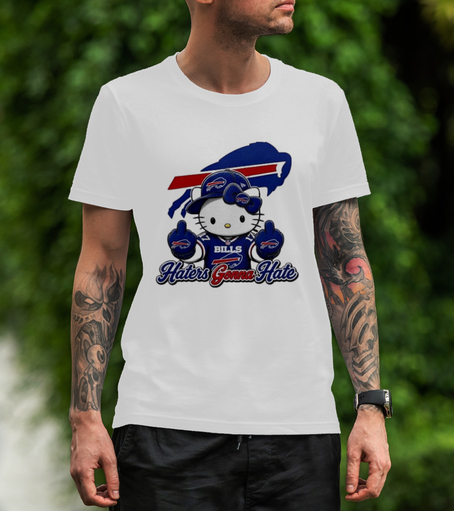 Hello Kitty Bills Haters Gonna Hate Middle Finger T-Shirt