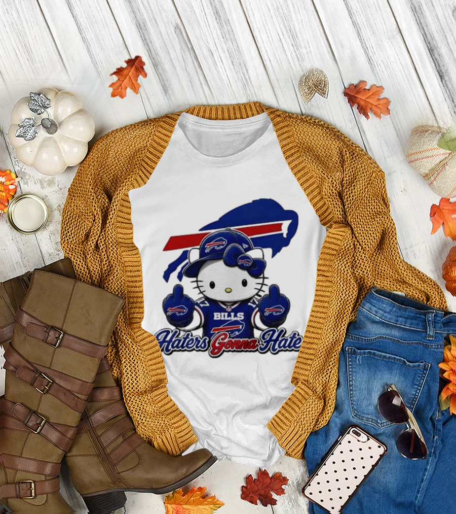 Hello Kitty Bills Haters Gonna Hate Middle Finger T-Shirt