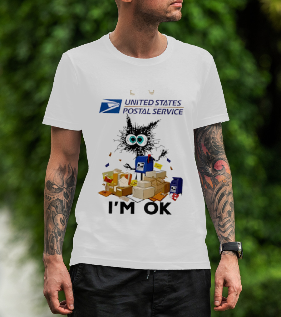 USPS United States Postal Service I'm OK With Cartoon Creature And Packages T-Shirt