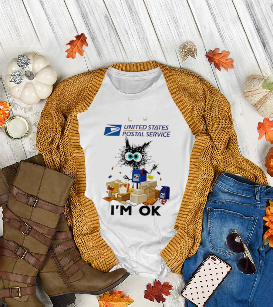 USPS United States Postal Service I'm OK With Cartoon Creature And Packages T-Shirt