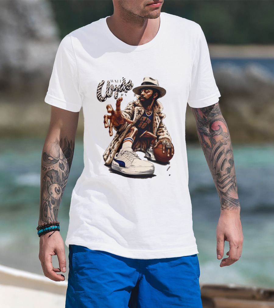Walt Clyde Stylin' Profilin Throwback Knicks 10 Basketball Sneaker T-Shirt