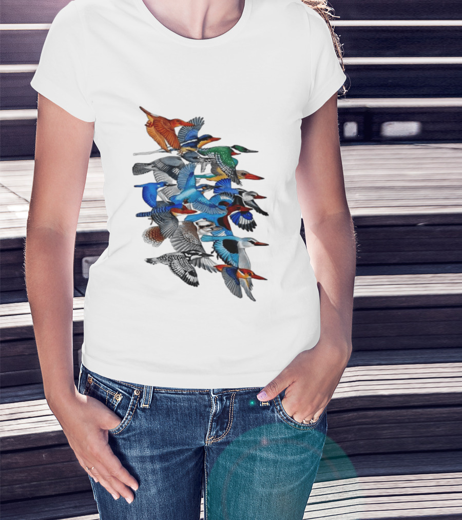 Kingfisher Birds Flying Wildlife Nature Species Collection T-Shirt