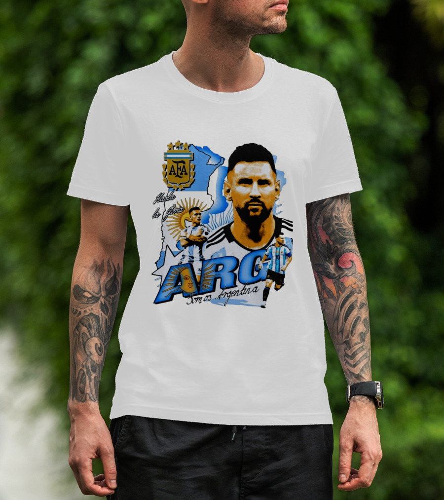 Argentina Lionel Messi Lautaro Martinez AFA Hasta La Gloria Somos Argentina T-Shirt