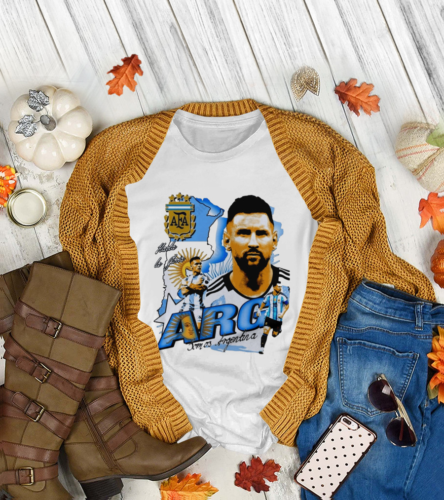 Argentina Lionel Messi Lautaro Martinez AFA Hasta La Gloria Somos Argentina T-Shirt