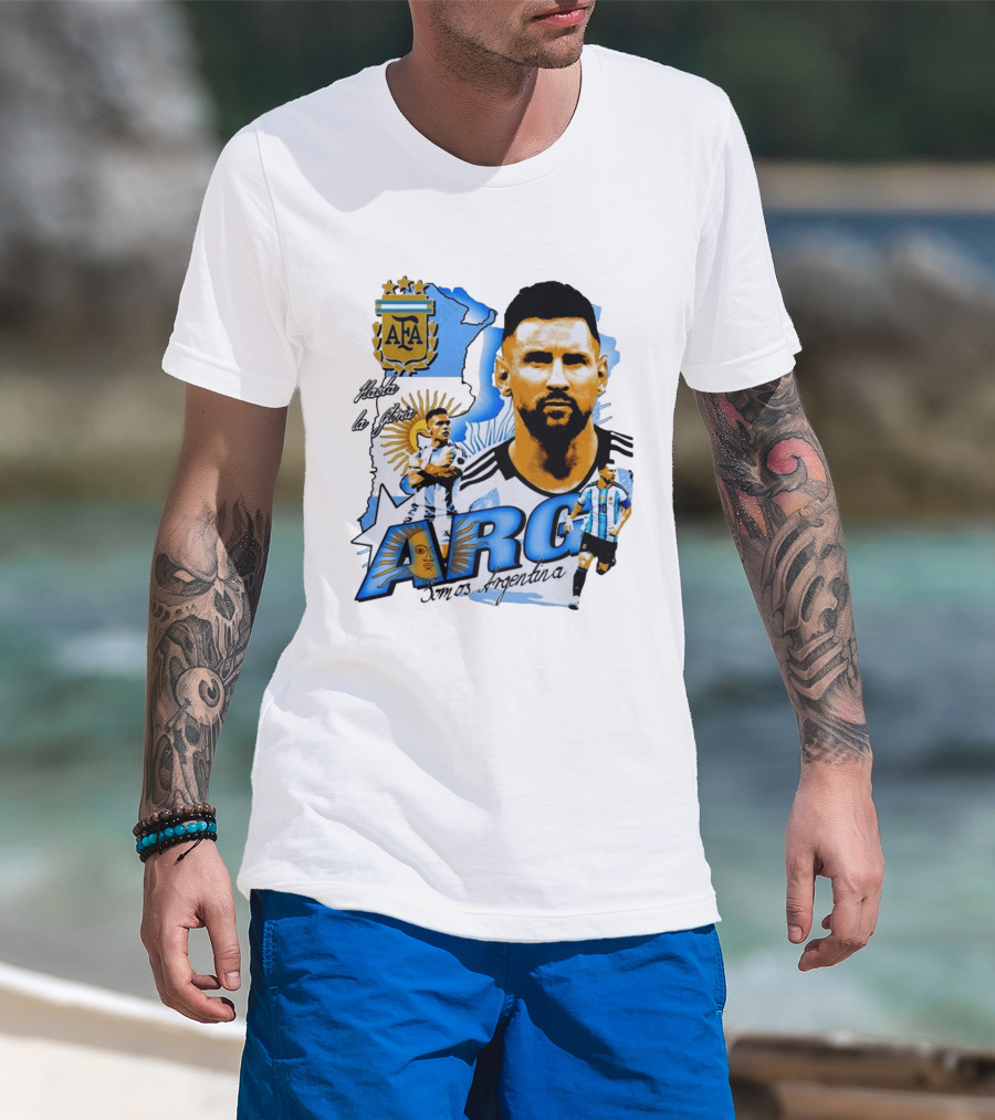 Argentina Lionel Messi Lautaro Martinez AFA Hasta La Gloria Somos Argentina T-Shirt