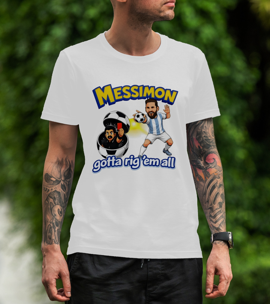 Messimon Soccer Fusion Gotta Rig 'em All Cartoon T-Shirt