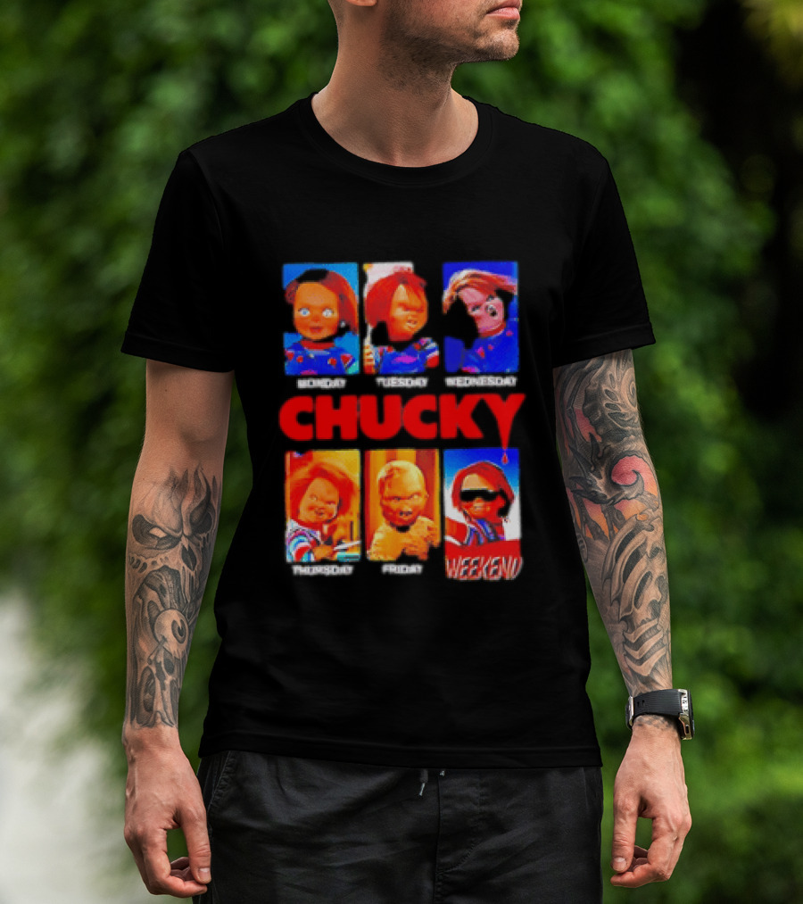 Child's Play Chucky Monday To Weekend Expressions T-Shirt