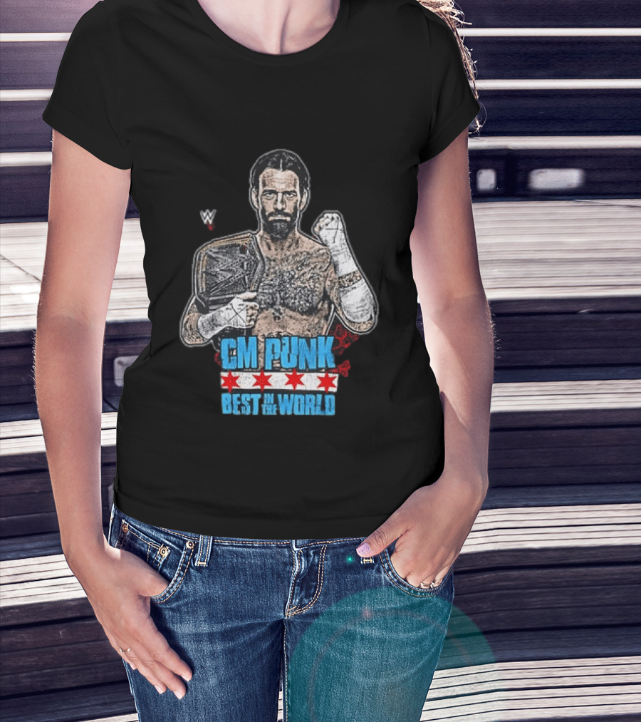 CM PUNK Best In The World Chicago Stars Wrestling Champion T-Shirt