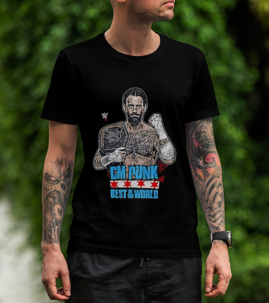 CM PUNK Best In The World Chicago Stars Wrestling Champion T-Shirt