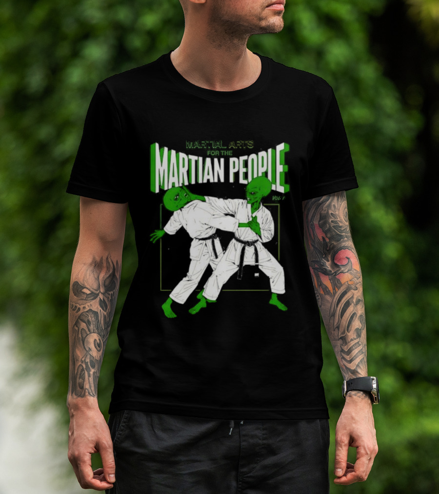 Martial Arts For The Martian People Vol 1 Green Martian Figures In Gi T-Shirt