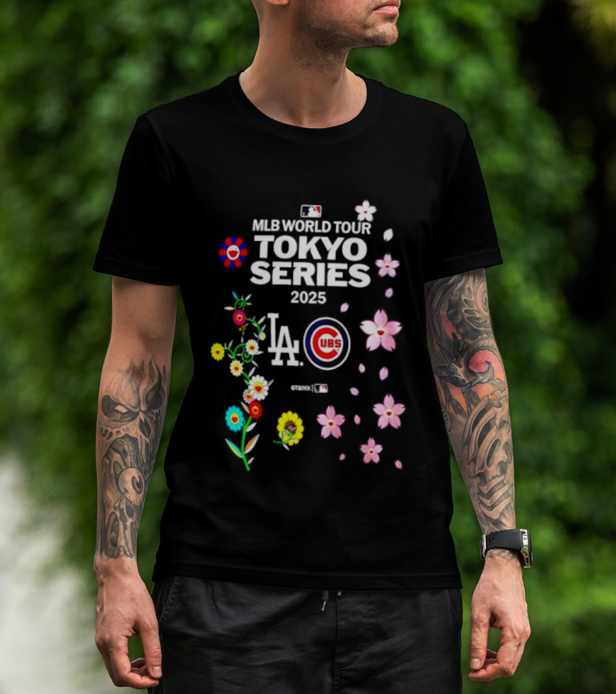 MLB World Tour Tokyo Series 2025 LA Dodgers Chicago Cubs Blossoms T-Shirt