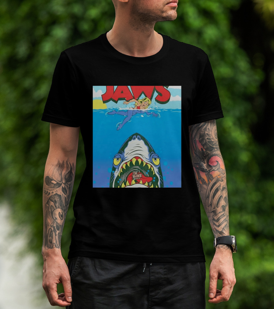 The Vigilante Jaws Shark Attack Comic Cartoon T-Shirt
