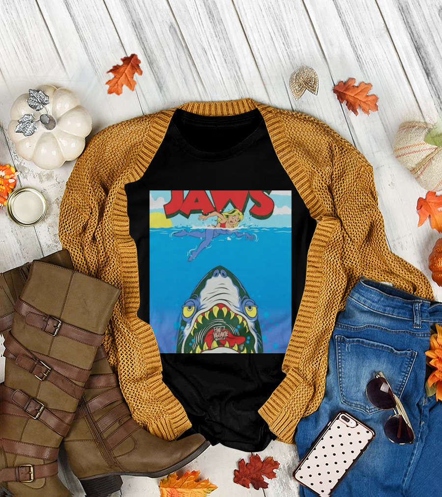 The Vigilante Jaws Shark Attack Comic Cartoon T-Shirt