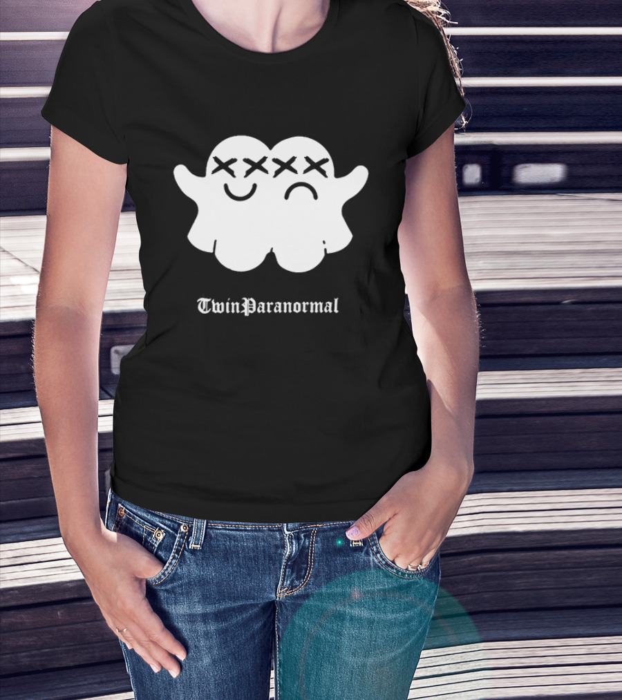 Twin Paranormal Ghost Duo Spooky Matching Spirits T-Shirt