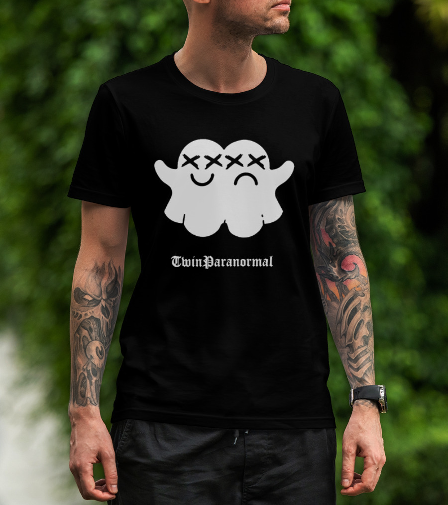 Twin Paranormal Ghost Duo Spooky Matching Spirits T-Shirt