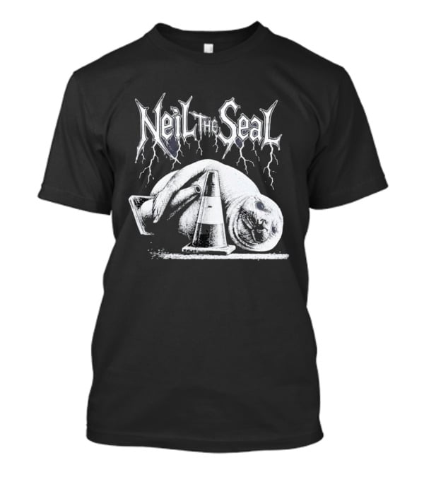 Neil The Seal Heavy Metal Gothic Animal 2026 With Traffic Cone Electric Guitar T-Shirt