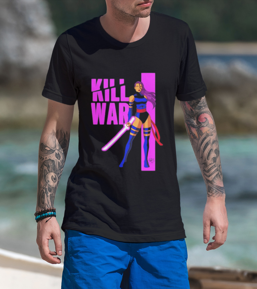 Psylocke Marvel Comics Kill War Pink T-Shirt
