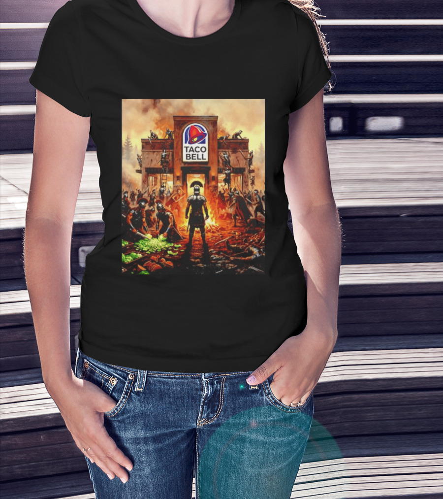 Taco Bell Medieval Knights Battle Fantasy Scene T-Shirt