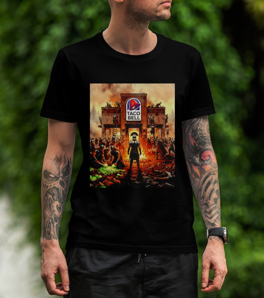 Taco Bell Medieval Knights Battle Fantasy Scene T-Shirt