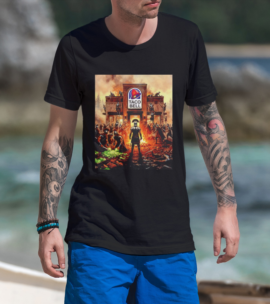 Taco Bell Medieval Knights Battle Fantasy Scene T-Shirt