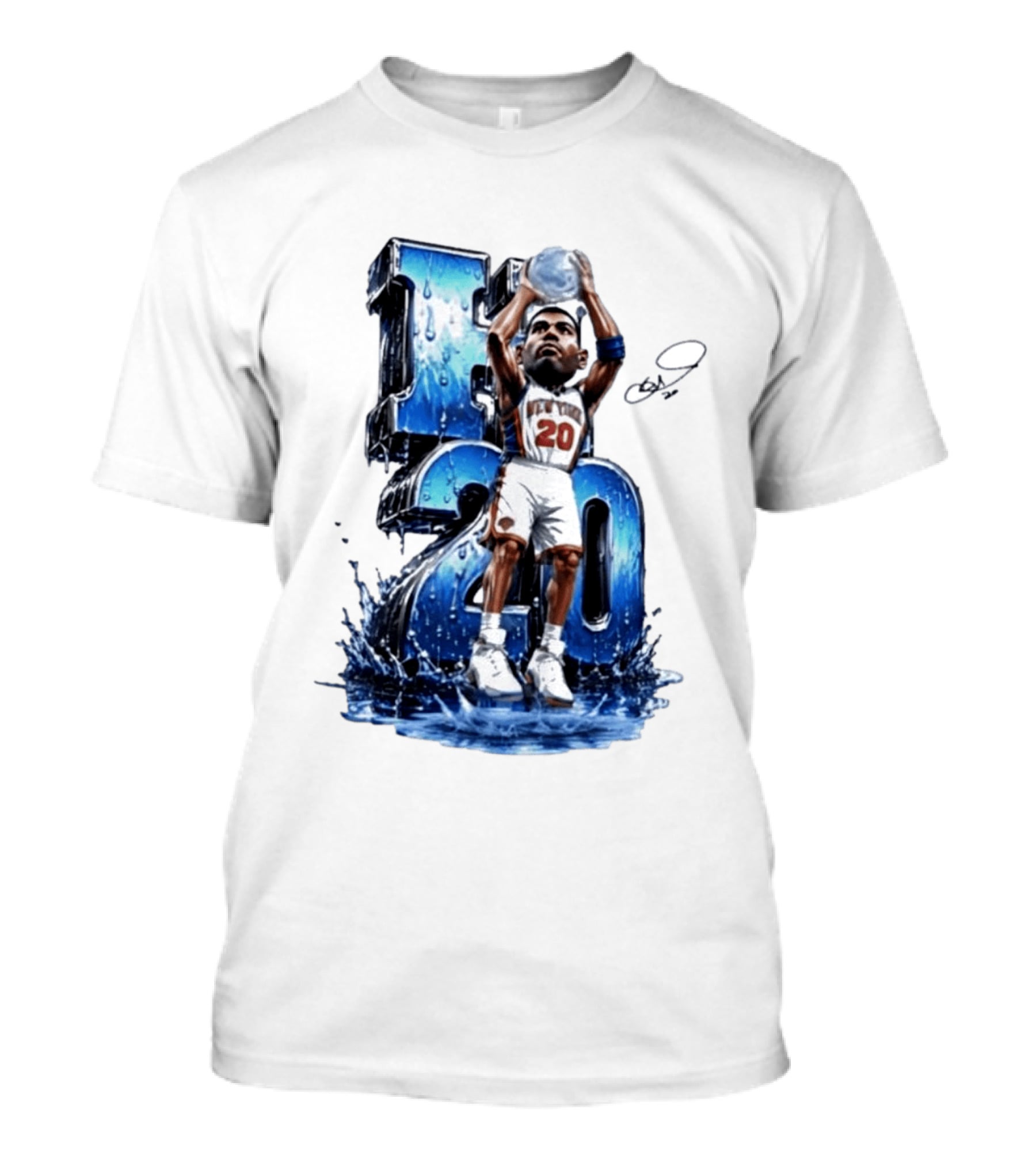 Allan Houston H20 Knicks Number 20 Throwback T-Shirt