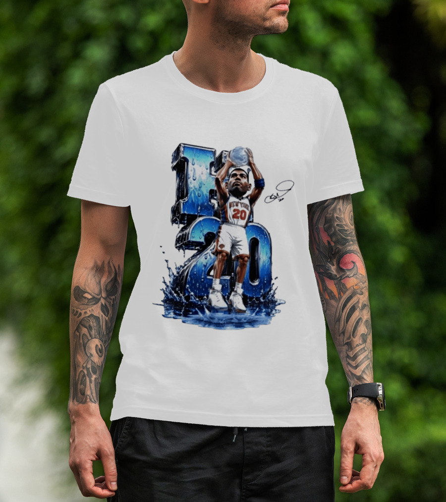 Allan Houston H20 Knicks Number 20 Throwback T-Shirt