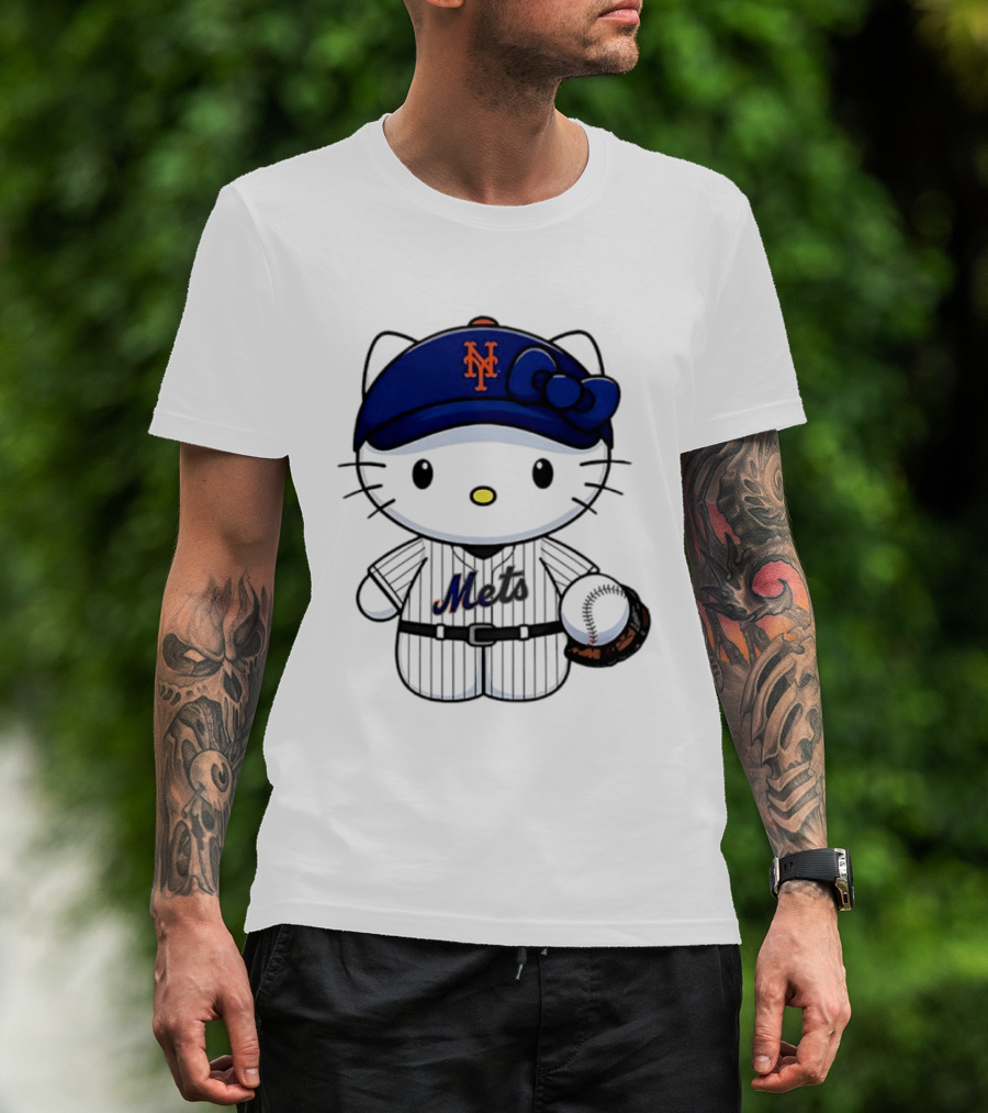 Hello Kitty New York Mets MLB Baseball Fan T-Shirt