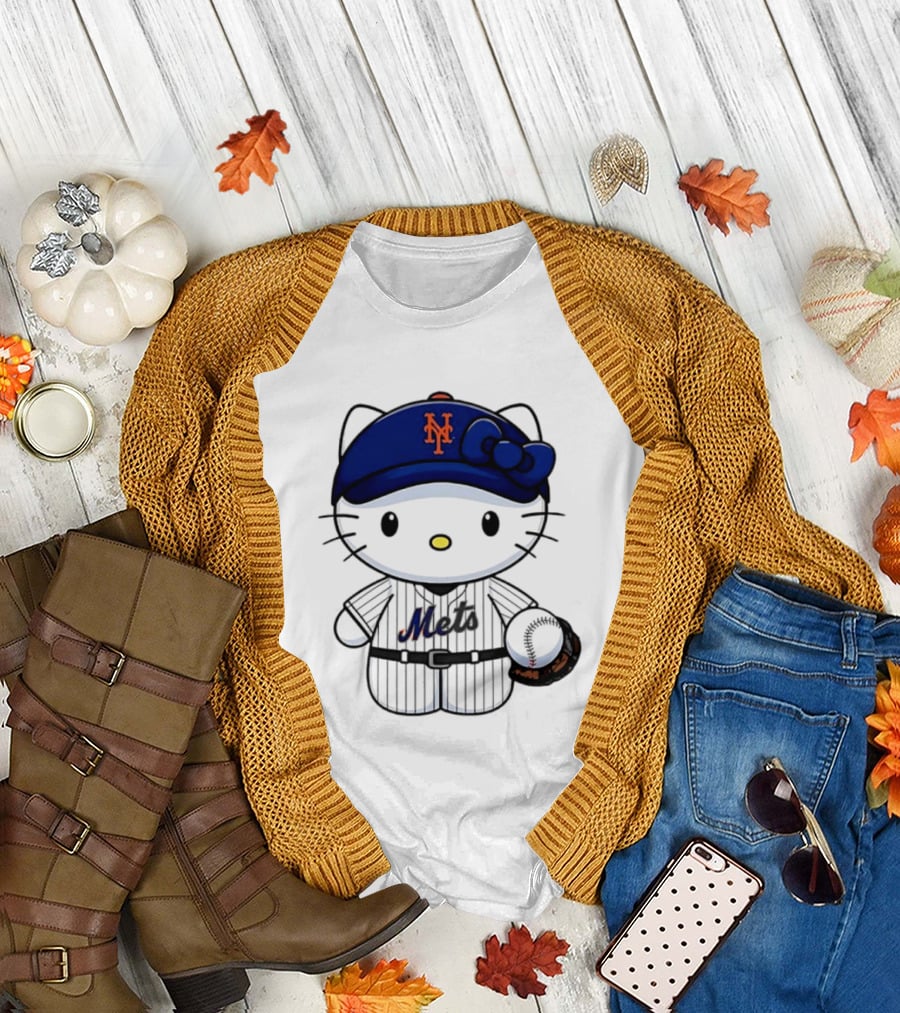 Hello Kitty New York Mets MLB Baseball Fan T-Shirt
