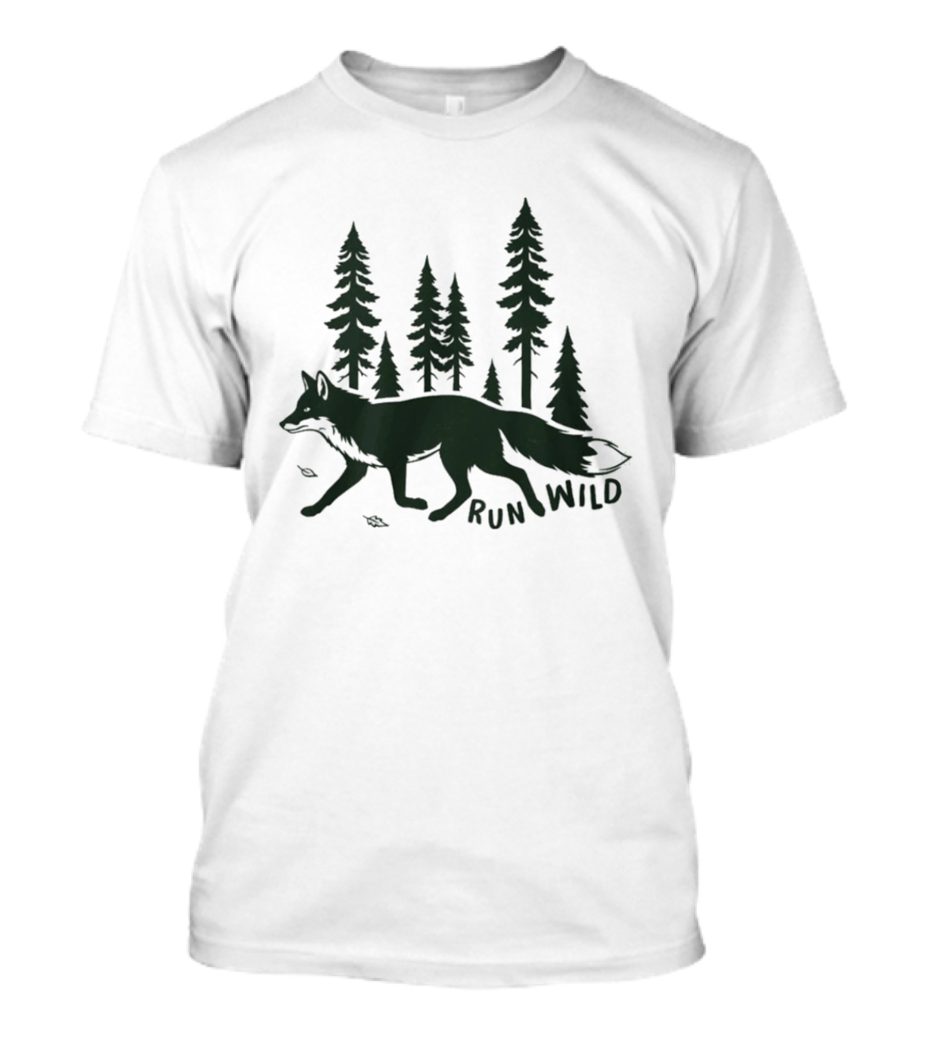Run Wild Audubon 2026 Fundraiser Fox And Pine Trees T-Shirt