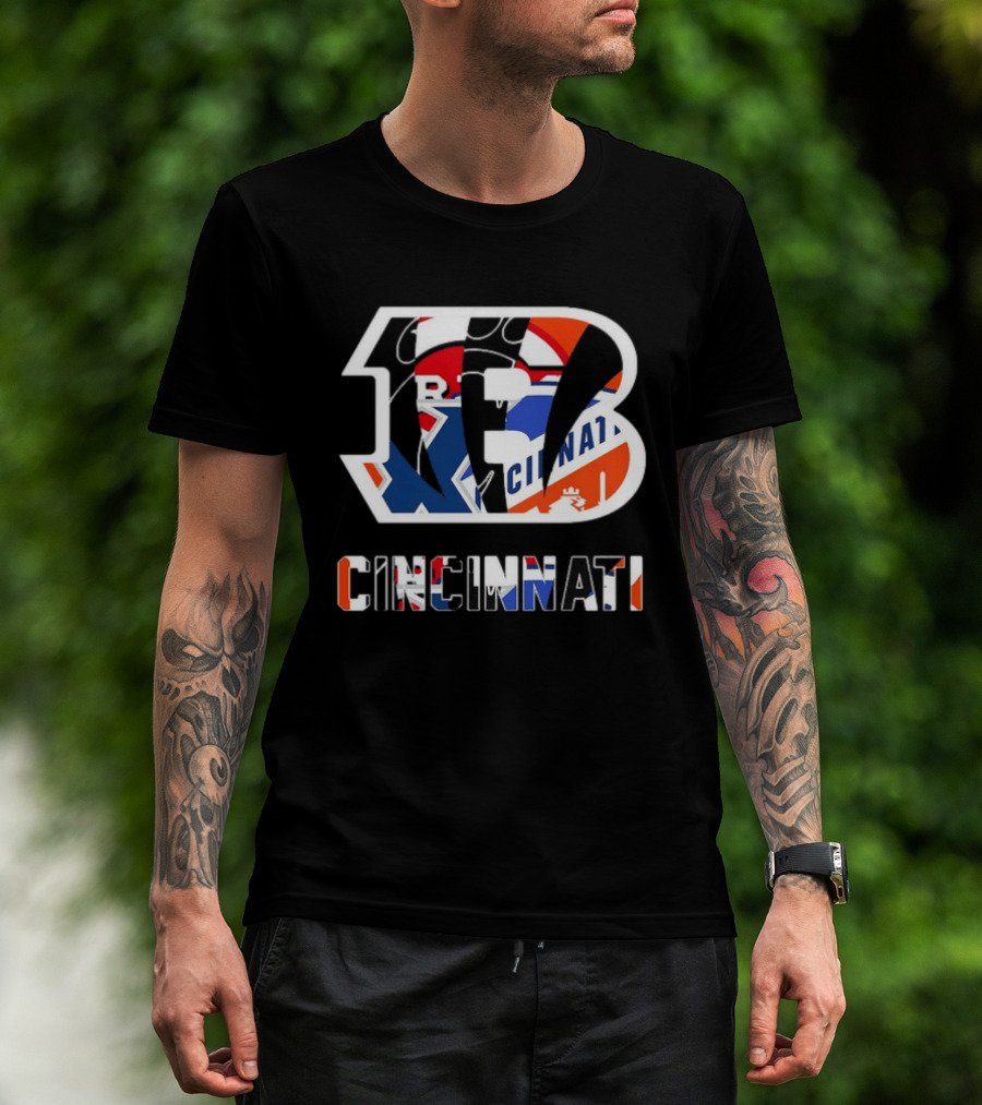 Cincinnati Bengals Reds Bearcats FC Musketeers Sports Logo Mashup T-Shirt