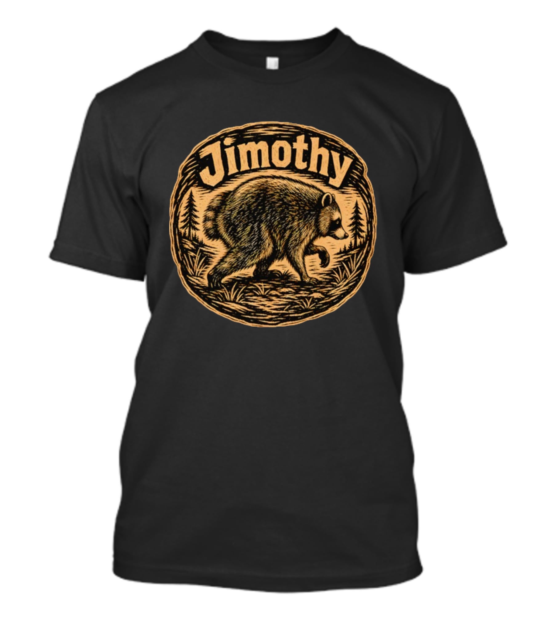 Jimothy Raccoon Forest Scene Seattle Washington Meme 2026 T-Shirt