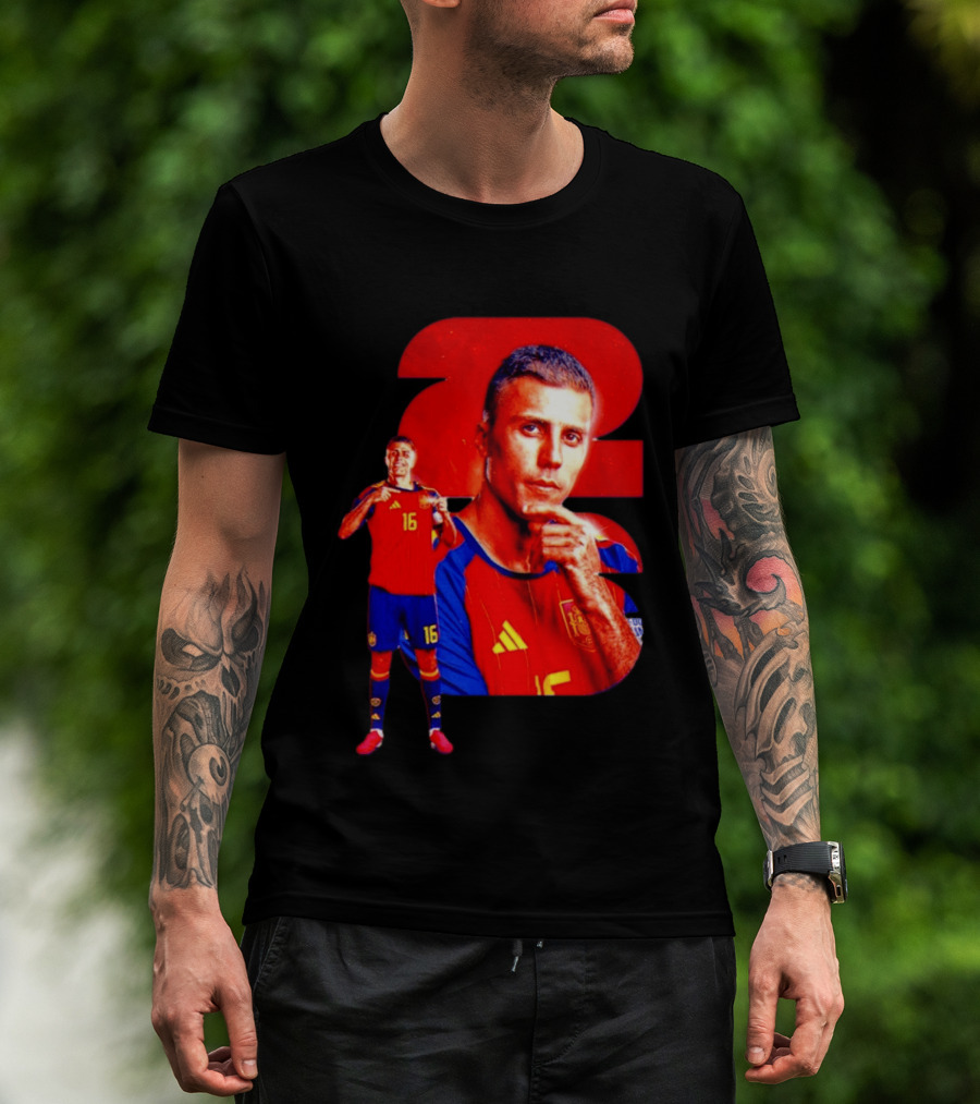 Rodrigo Hernández Cascante Rodri No 16 Spain Manchester City Football Player T-Shirt