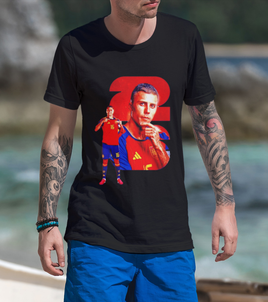 Rodrigo Hernández Cascante Rodri No 16 Spain Manchester City Football Player T-Shirt