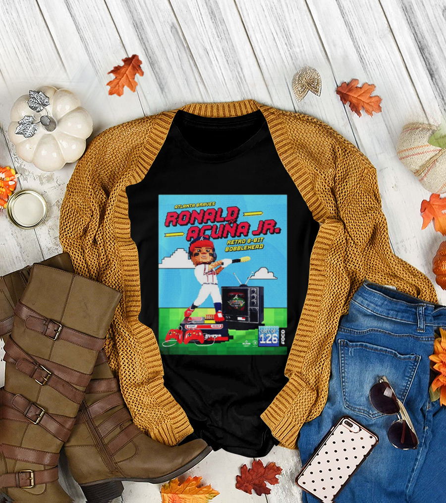 Atlanta Braves Ronald Acuna Jr. Retro 8 Bit Bobblehead Game Controller TV T-Shirt