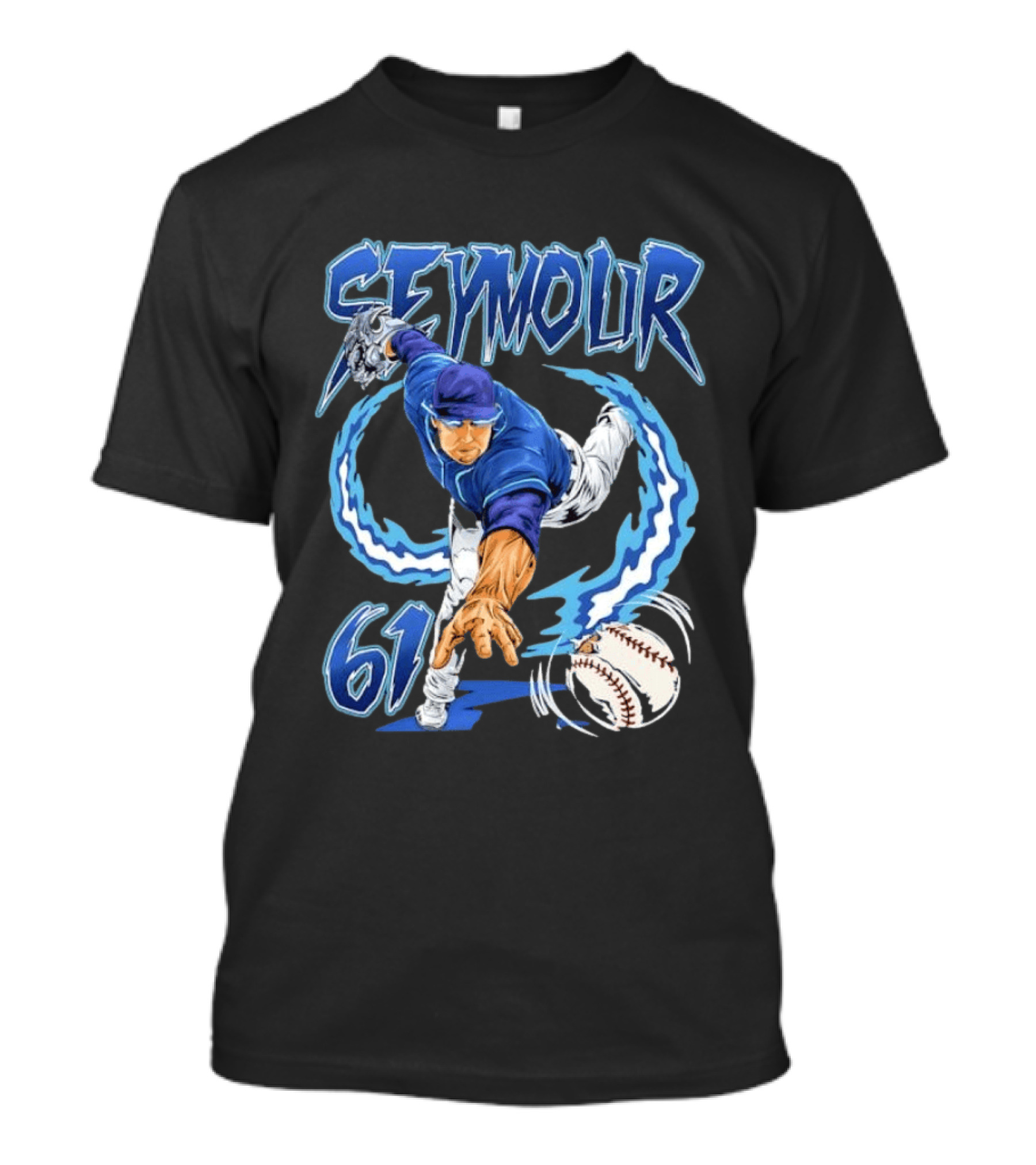 Seymour 61 Miami Marlins MLB Baseball Player Pitching Action T-Shirt
