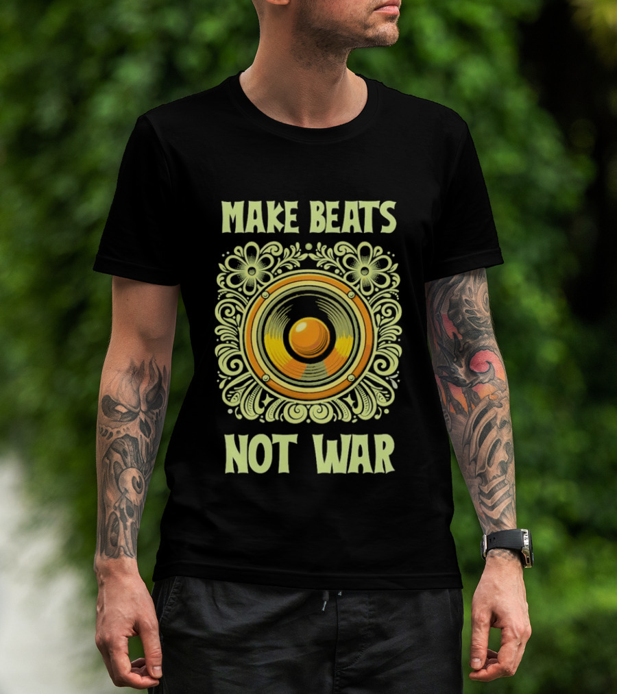 Make Beats Not War Boho Hippy Music Speaker T-Shirt
