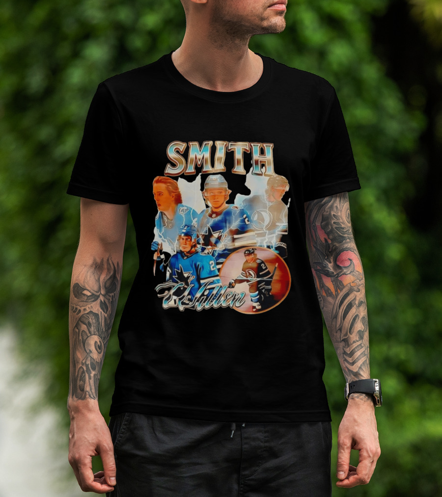 San Jose Sharks Smith McIllen Hockey Players Collage T-Shirt