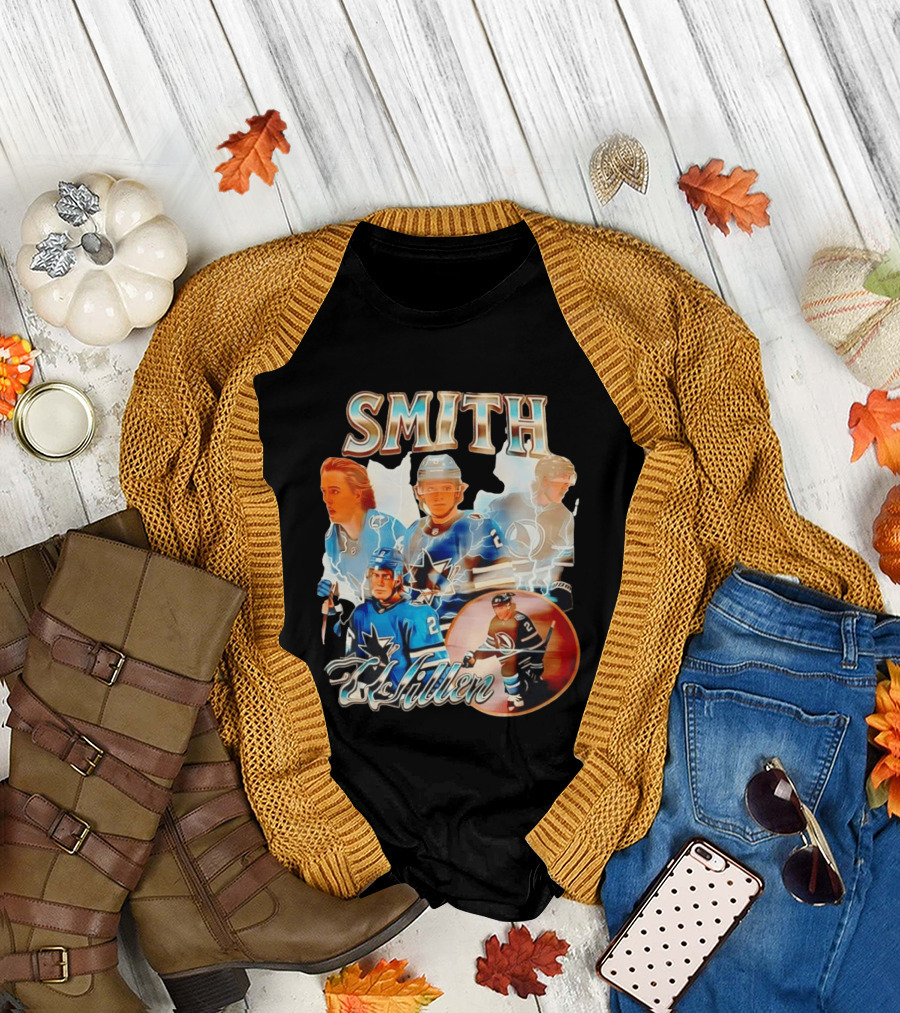 San Jose Sharks Smith McIllen Hockey Players Collage T-Shirt
