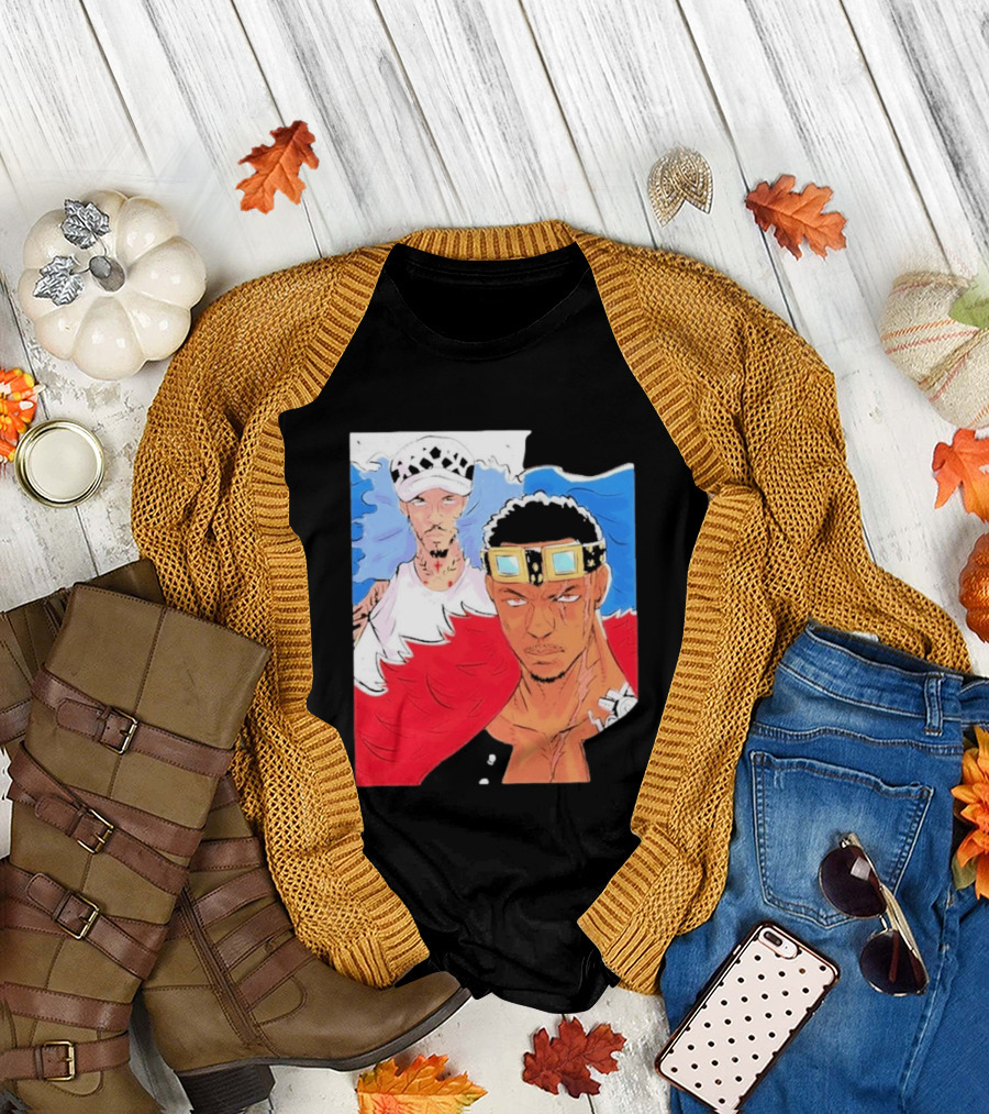 Minnesota Timberwolves Anthony Edwards Lamelo Ball Anime Crossover One Piece Fusion T-Shirt
