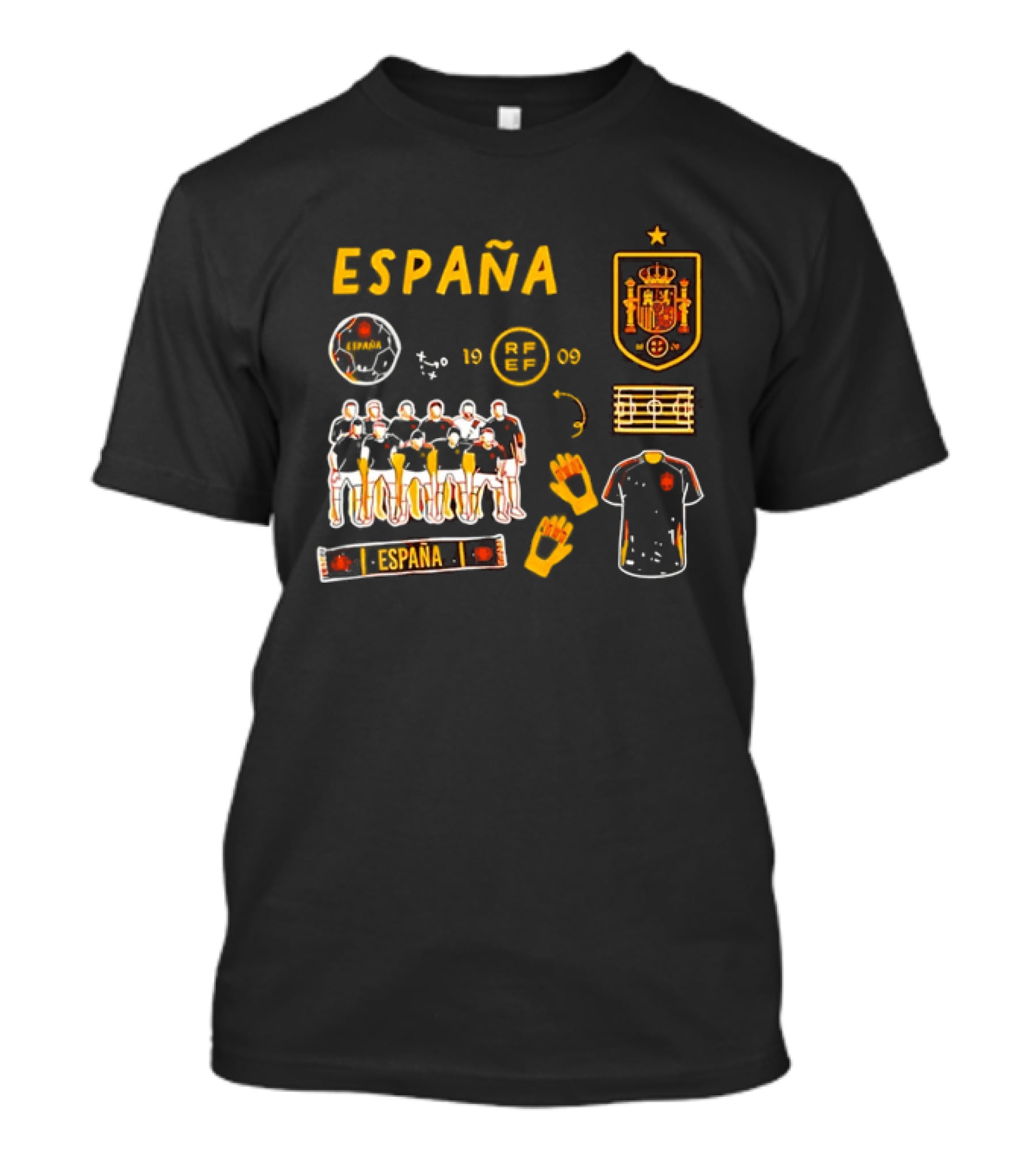 Spain Team Collection RFEF Espana Football Crest And Players T-Shirt