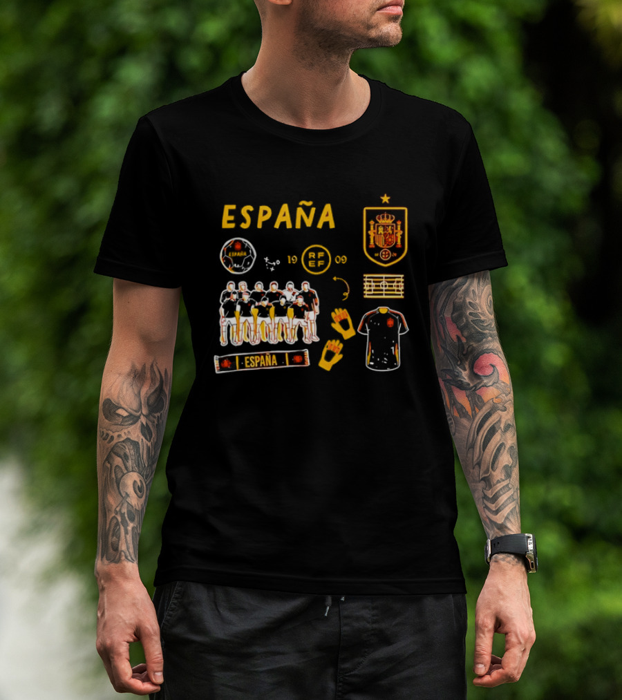 Spain Team Collection RFEF Espana Football Crest And Players T-Shirt