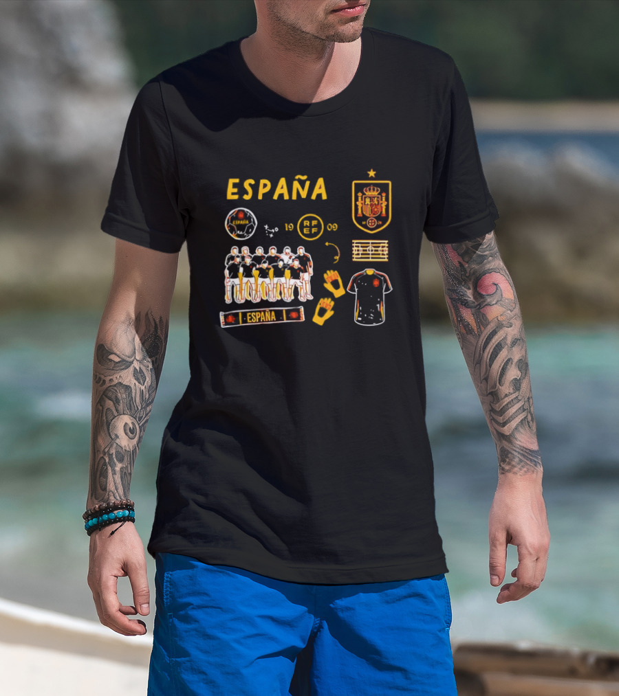 Spain Team Collection RFEF Espana Football Crest And Players T-Shirt